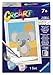 Ravensburger CreArt Cute Elephant Paint‑by‑Number Kit - Complete Set with Brushes & 6 Water‑Based Paints - Color‑Coded Outlines - Ages 7+