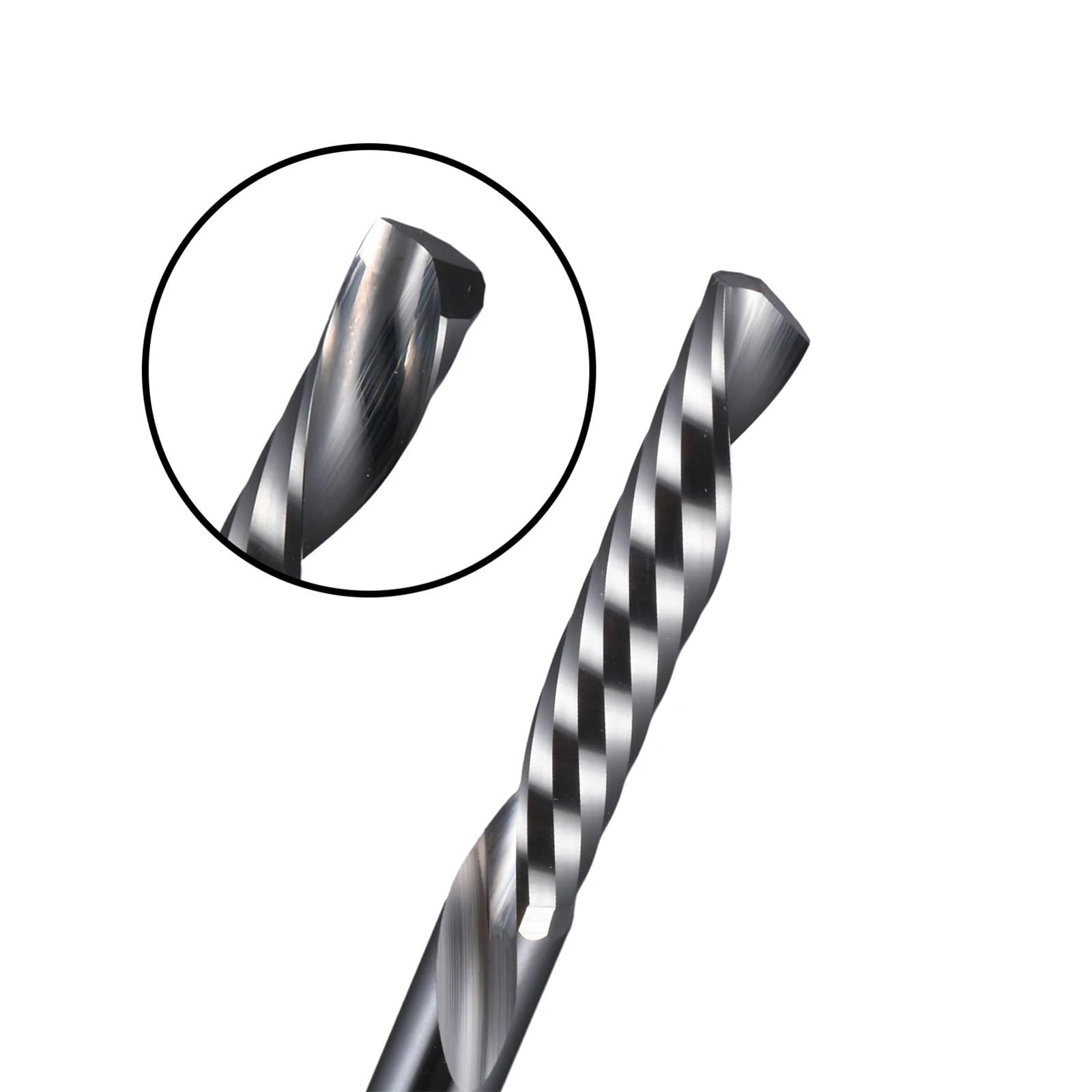 10 szt. 3,175/4/5/6/8 mm frez spiralny lewy, frez czołowy z jednym ostrzem, frez walcowo-czołowy(10PCS 3.175x22x45L)
