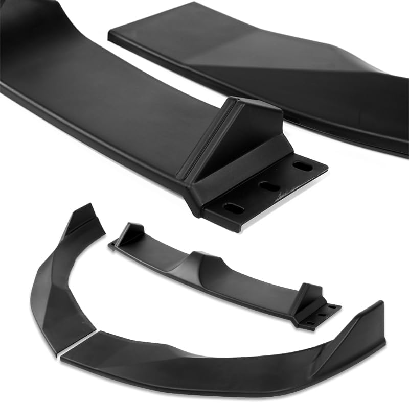 3PCS ABS Front Bumper Lip Spoiler, Air Dams Chin Spoiler, Front Splitter, Compatible with 2019-2023 BMW (G05) X5 M-Sport Bumper, Exterior Replacement Part (Unpainted Black)