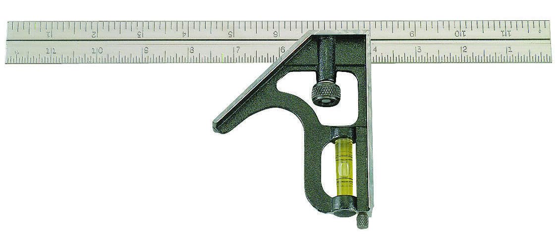 Johnson Level & Tool 420EM Professional Inch/Metric Combination Square, 16", Silver, 1 Square