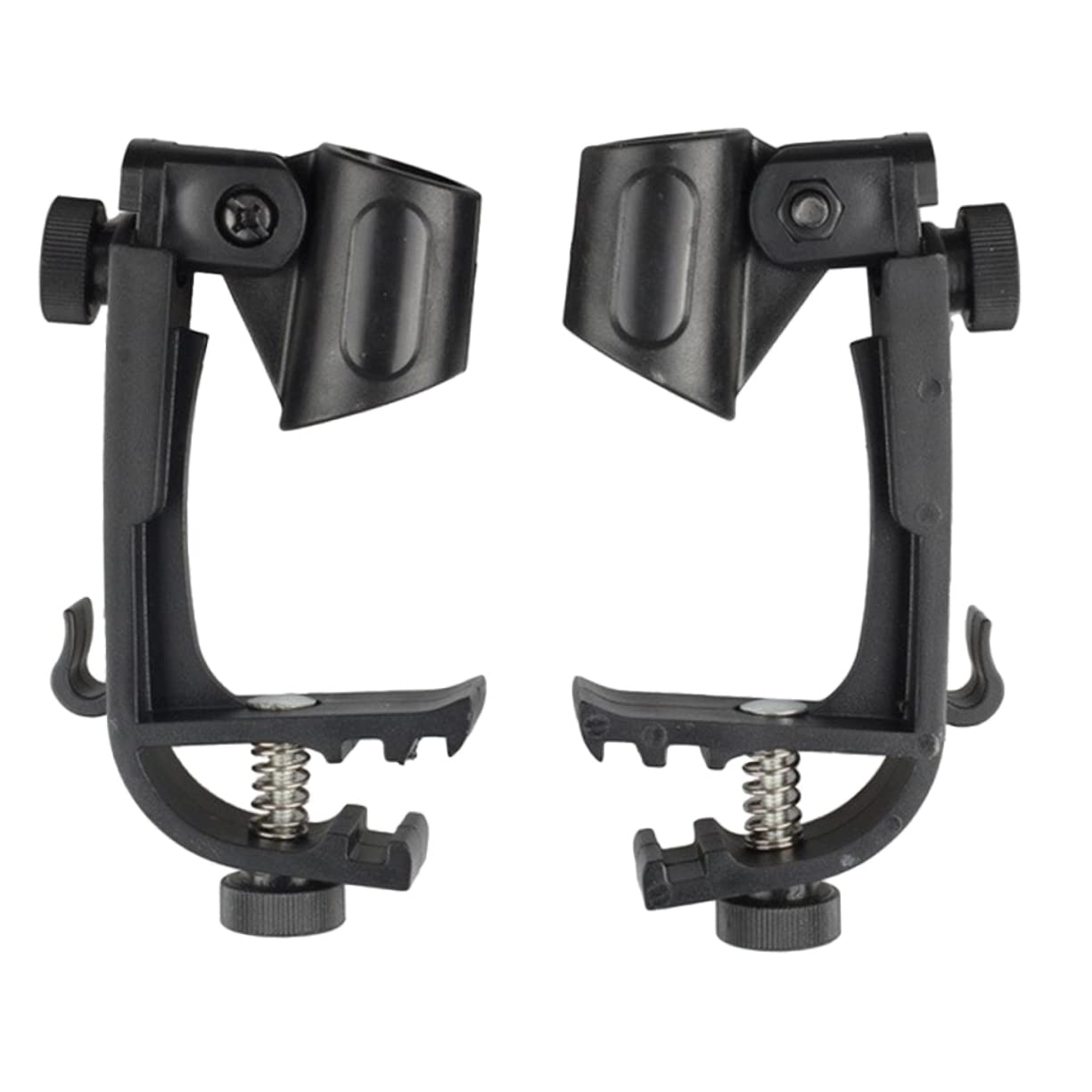 HANABASS 2pcs Drum Microphone Clips Durable Mic Stand Clamps for Percussion Instruments Easy to Use Smooth Surface Compatible with Drum Mics and Accessories