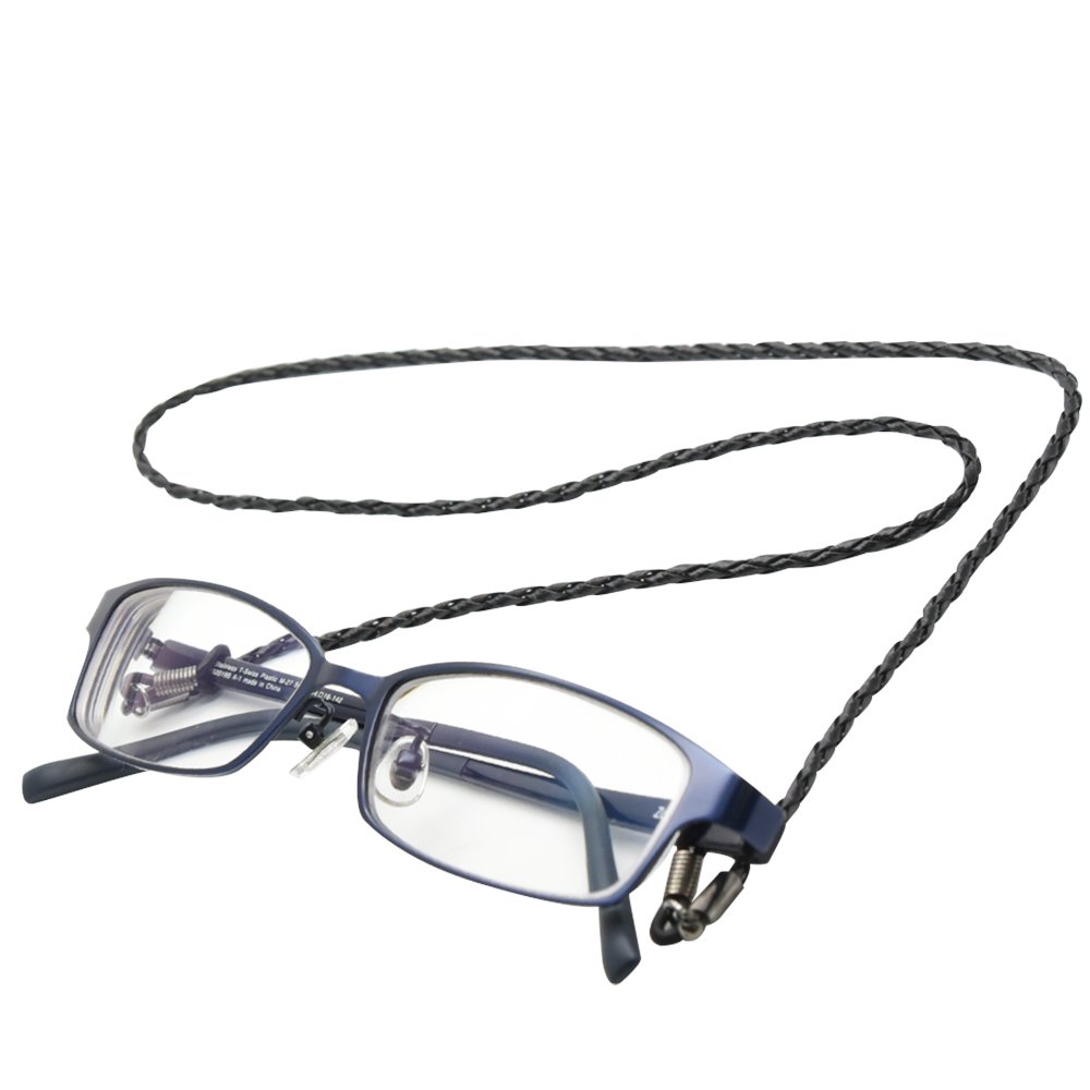 Amazon | [カジィー] 安芸熊屋 【保証書付き】 軽い 革製 メガネチェーン レザー メガネストラップ ブラック | 服＆ファッション小物 通販