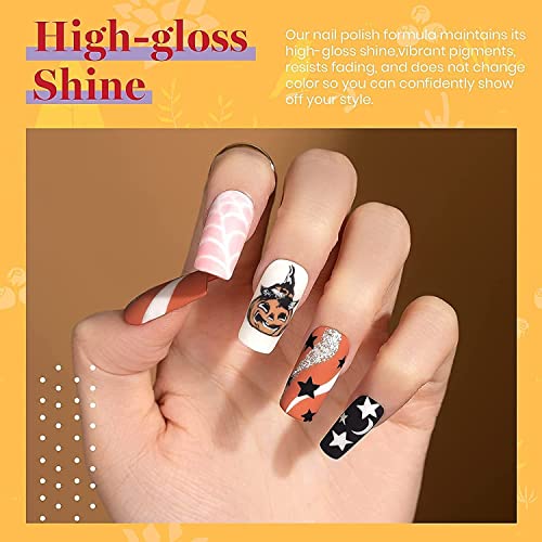 Image of Beetles Fall Gel Nail Polish Set, 6 Colors Shimmer Gel Nail Polish | Brown Yellow Orange Burgundy Red Glitter Gel Nail Polish Soak Off UV Nail Art Design Manicure Gifts for Women