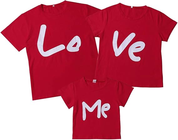 Family Matching Love T-Shirt Top Short 