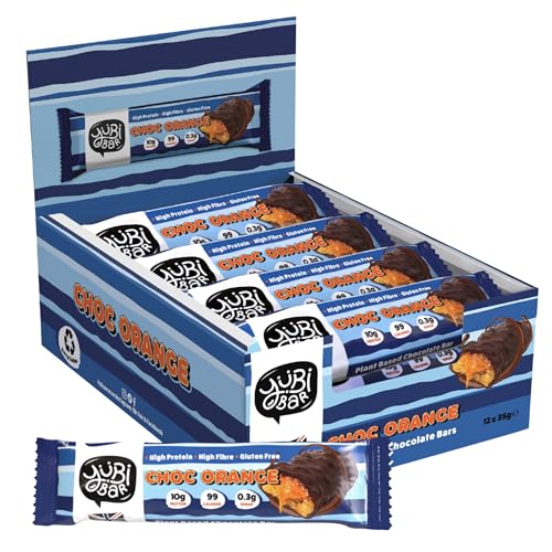 Yubi Choc Orange - 12 Pack - Protein Bars - 99 Calories, High Protein, High Fibre, Low Sugar, Gluten Free and Dairy Free - Healthy Snacks/Nutrition Bar - Chocolate Bars - 420g