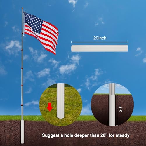 Yeshom FBA_22FLP001-20-F1-N Yescom 20Ft Telescopic Flag Pole Kit thumb #7