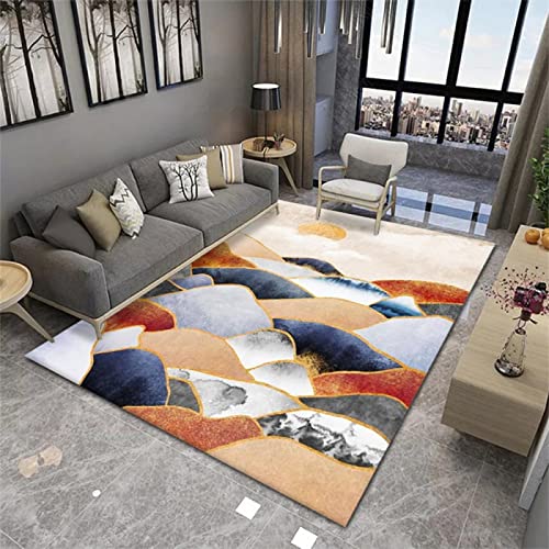 RUGMRZ Teppich Kind Webteppich Orange Sunrise Print Wohnzimmer waschbarer Teppich Küchenteppich...