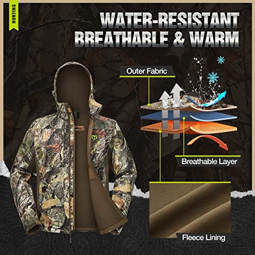 Tidewe Hunting Clothes For Men With Fleece Lining, Safety Strap Compatible Water Resistant Silent Jacket And Pants, Hunting Suit For Climbing Hiking Trekking Camping (Tidewe Conceal Size M) #TOP2