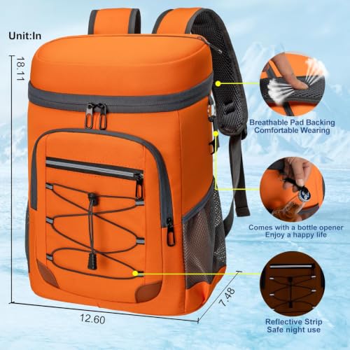Image of Backpack Cooler Insulated Leakproof, Soft Cooler for Outdoor Camping Hiking