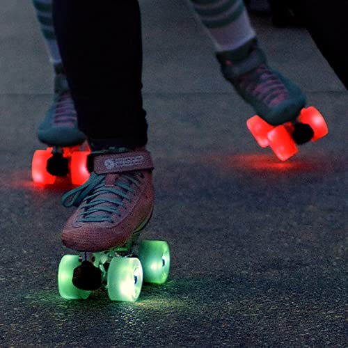 Bont Glow LED Quad Skate Wheels - 62x35mm 83A (Set of 4, Love Letter Pink)