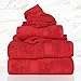 SUPERIOR Solid Egyptian Cotton Towel Set, Washcloths 13” x 13”, Hand Towels 20” x 30”, Bath Towels 30” x 55”, Red, 6 PC Set