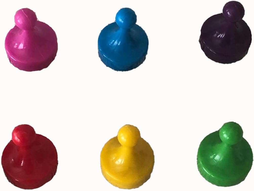 CLUE Game Replacement Game Mover Parts Set of 6: Mr Green, Miss Scarlett, Professor Plum, Dr Orchid, Colonel Mustard, Mrs Peacock
