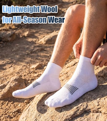 Image of 3 Pairs 90% Merino Wool Ankle Business Casual Thin Wool Socks | 3 pairs, Moisture wicking, Arch support, Thin design, Running, Hiking, Business casual, All-season wear
