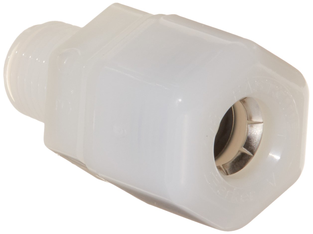Parker Hannifin N6MC4-pk20 Fast and Tite Male Connector Fitting, 3/8" Compression Tube x 1/4" Male NPTF, Nylon, White (Pack of 20)