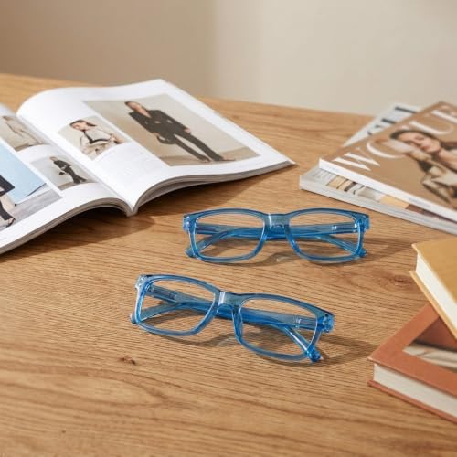Image of Eyekepper Blue Light Reading Glasses Men Women 1.25, Blue 2 Pack