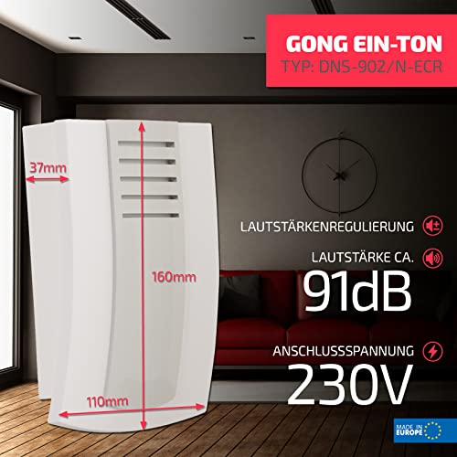 Sundi ECR DNS-902/ N Elektromechanische Kabelgebundene Türklingel 230V, Einton Klingel, beige