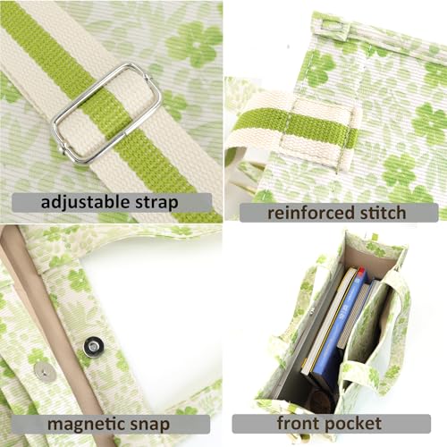 Image of UERRUAM Tote Bag for Women with Compartments,Corduroy Tote for Work Travel College Book Bag Women Purse Handbag Crossbody Bag