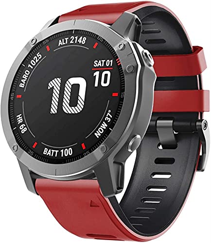 LXFFCOK Cinta de relógio de silicone de 26mm para fenix 6X 5X. Faixas de relógio de silicone esporte