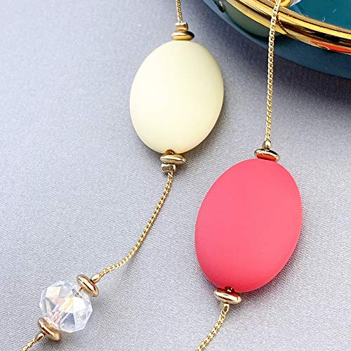 Collier long perles rouges et noires Firstmeet au design double rang