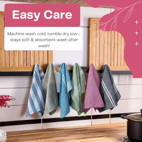Image of 15 Pcs Dishcloths | 12x16 Inches | Bulk Cotton Kitchen Cleaning Dish Cloths | Scrubbing Wash Cloth Sets | Multipurpose Cloth | 100% Cotton. (Multicolor, Set of 15)