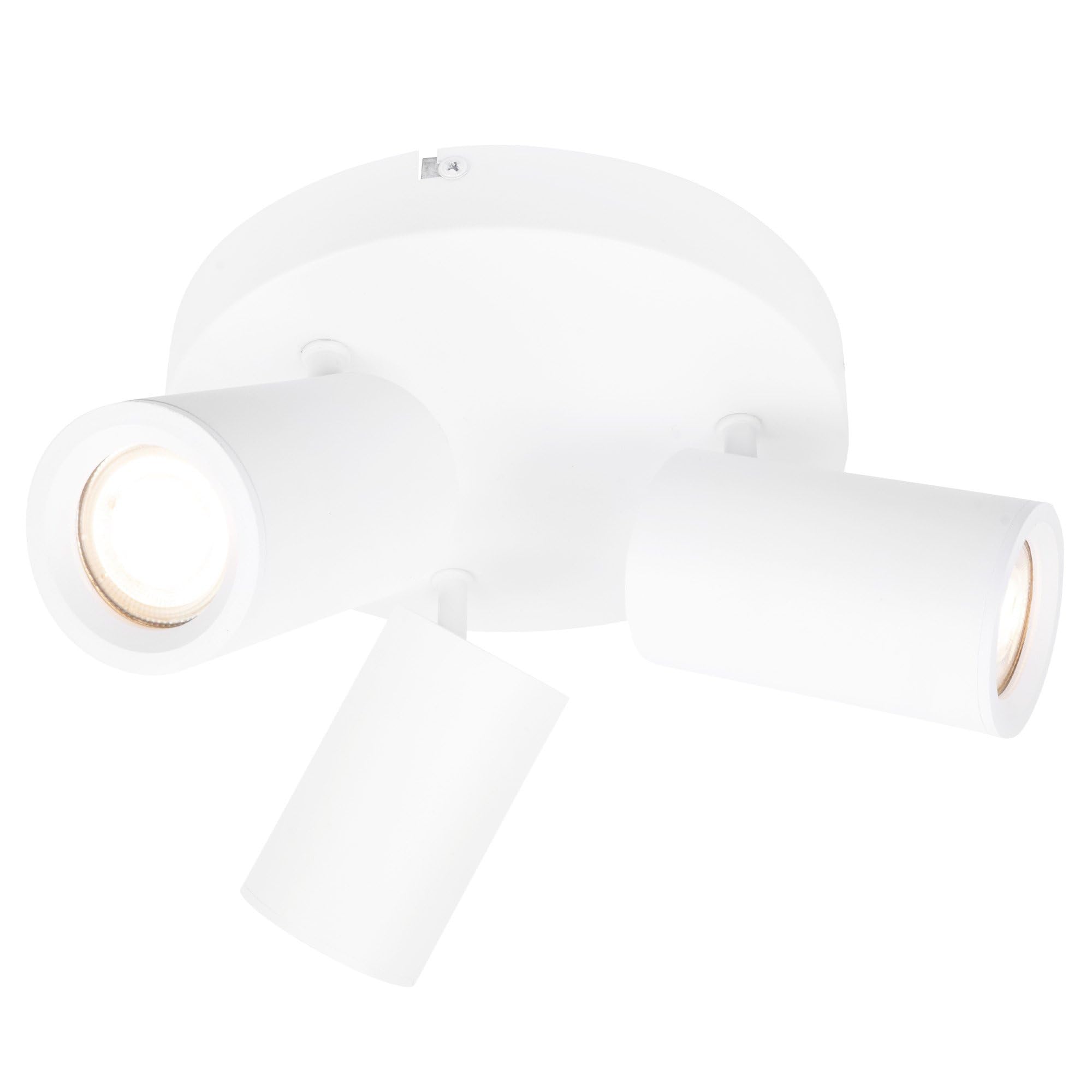 Ledvion White - Ceiling Spotlight Led 3 Lights, Dimmable, 3W, 4000K, Square, Tiltable, Gu10 Socket Bulb, Ip20