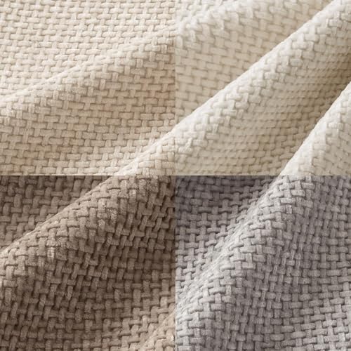 Image of MIULEE Pack of 4 Couch Throw Pillow Covers 22x22 Inch Neutral Beige /Brown Soft Decorative Chenille Pillow Covers Farmhouse Accent Cushion Covers for Boho Spring Home Decor Sofa Bedroom Living Room