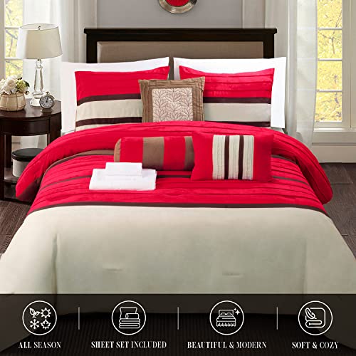 Juego de edredón Elegant Comfort de microfibra cepillada tacto seda 4