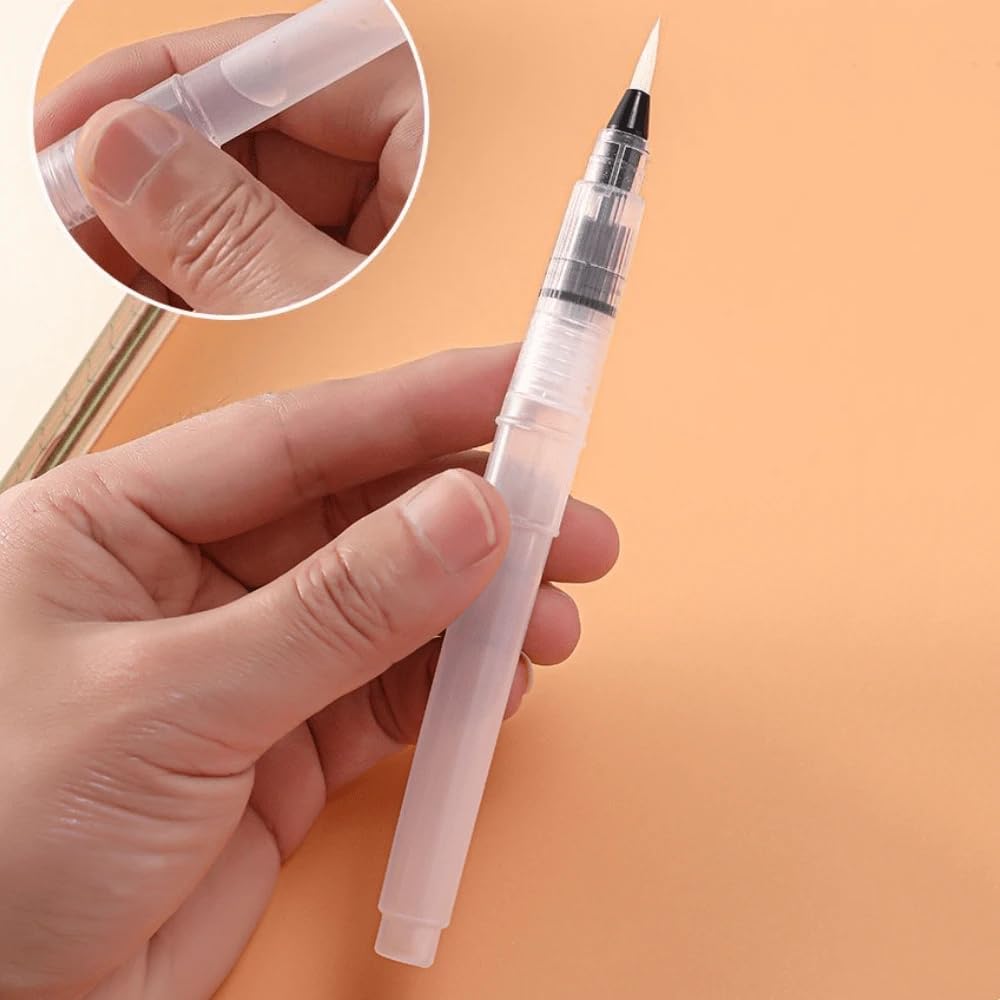 VIVITO | Brush Pen Set| - Watercolor Brushes for Painting, Calligraphy, and Drawing- | 6 Pieces | 3 point tip brushes| and | 3 flat tip brushes | 1