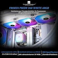 Thermalright Frozen Prism 360 White ARGB CPU Wasserkühler mit 3 PWM Lüfter, Wasserpumpe Drehzahl ist 2800RPM, für AM4/AM5, Intel LGA1150/1151/1200/1700/1851 (Weiß ARGB) – Ansicht 2