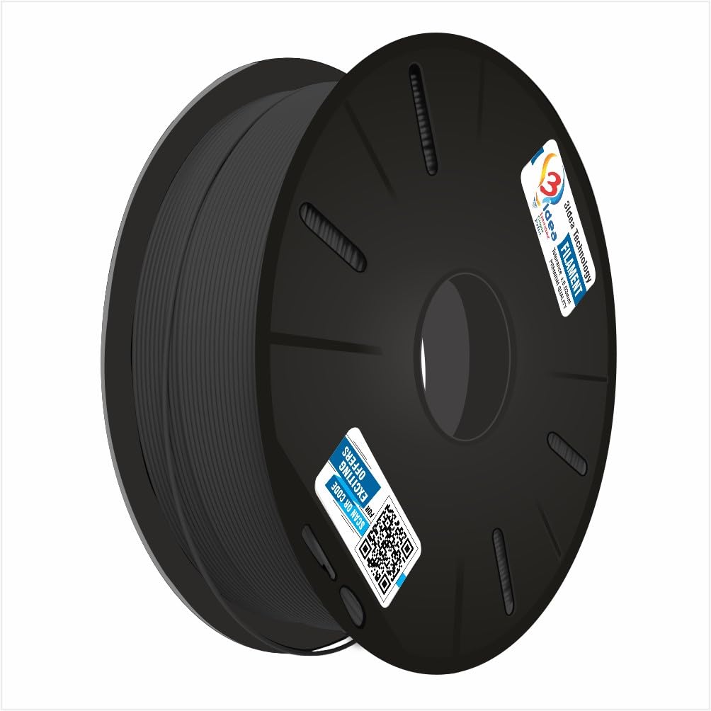 3Idea Technology Premium PLA Black 3D Printer Filament 1.75mm Dimensional Accuracy +/- 0.03mm Net Weight- 1 KG