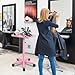 Salon Tray with Wheels,Height Adjustable Hair Color Service Tray for Spa,Tattoo,or Home Use,Pink
