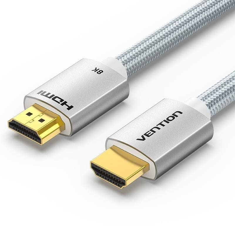 VENTION 8K HDMI Cable, HDMI 2.1 Cable, Ultra High Speed 48Gbps 8K@60Hz 7680P Dolby Vision, Enjoy The HD Vision of The Game, Compatible with PS5,PS4,PS3 (8K Silver, 1 Meter)