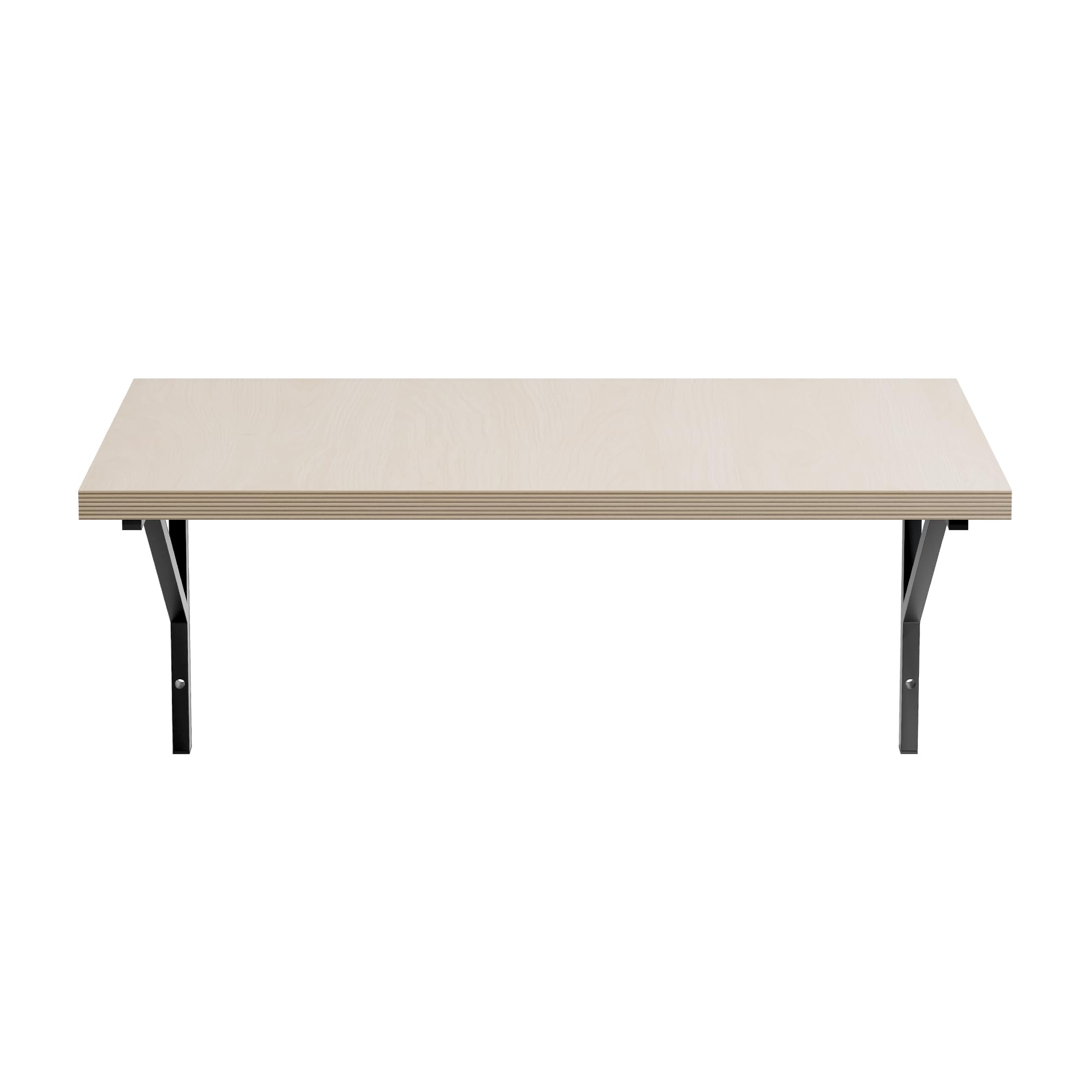 Hängende Werkbank 120x49 cm - Werktisch auf Zwei Metallstützen mit Arbeitsplatte aus Sperrholz 40 mm - Perfekt für Werkstatt und Garage, Weiß Rahmen