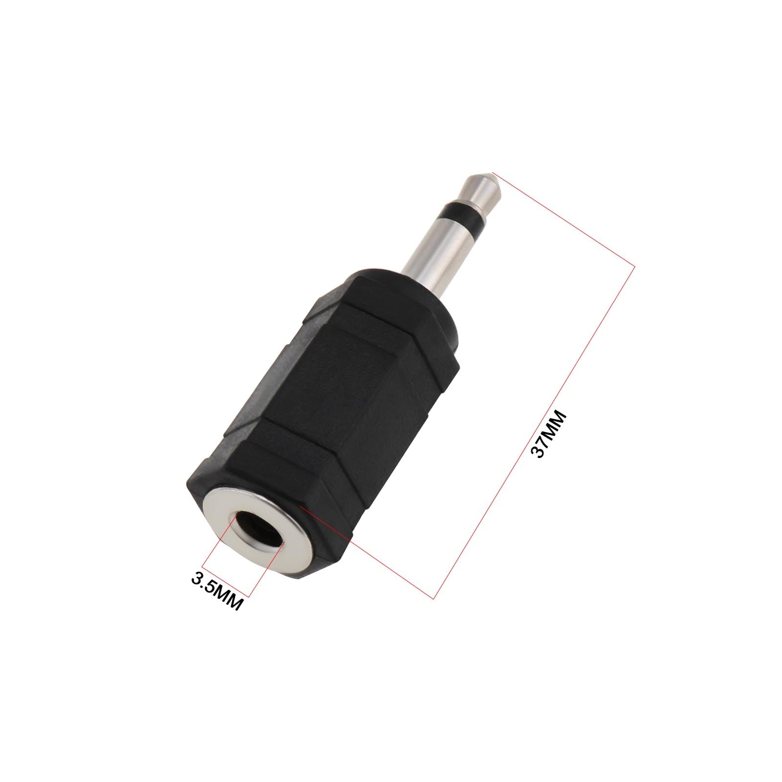 ECSiNG 10Pcs 3.5mm Mono to Stereo Adapter Female to Male Headphone Plug 2in1 for Mobile Phone Headsets Computer Headsets(Black) - Image 4
