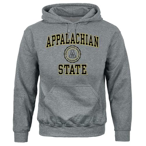 Barnesmith Appalachian State ASU Mountaineers Hooded Sweatshirt, Heritage, Charcoal Grey, Medium