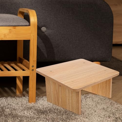 Tabouret Ergonomique en Bois et Repose-Pieds de Bureau Adulte