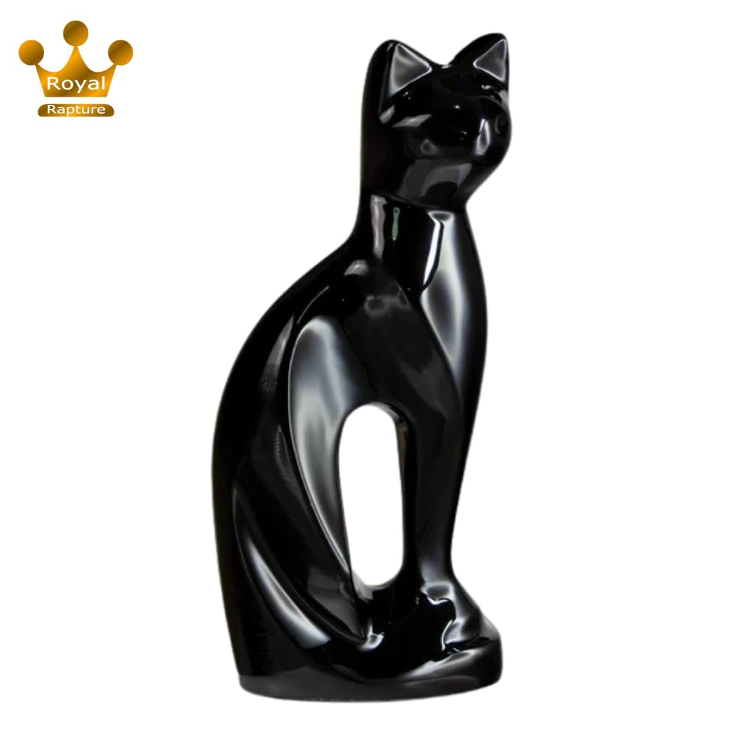 Urn for Ashes Charming Funeral Memorial Cremation Cat Figurine Pet Love Urns Decorative|Alloy|(Black Cat,9") RCM01-02