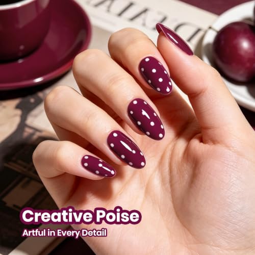 Image of beetles Burgundy Gel Polish, Plum Wine, 15ml Purple Shade Color Gel