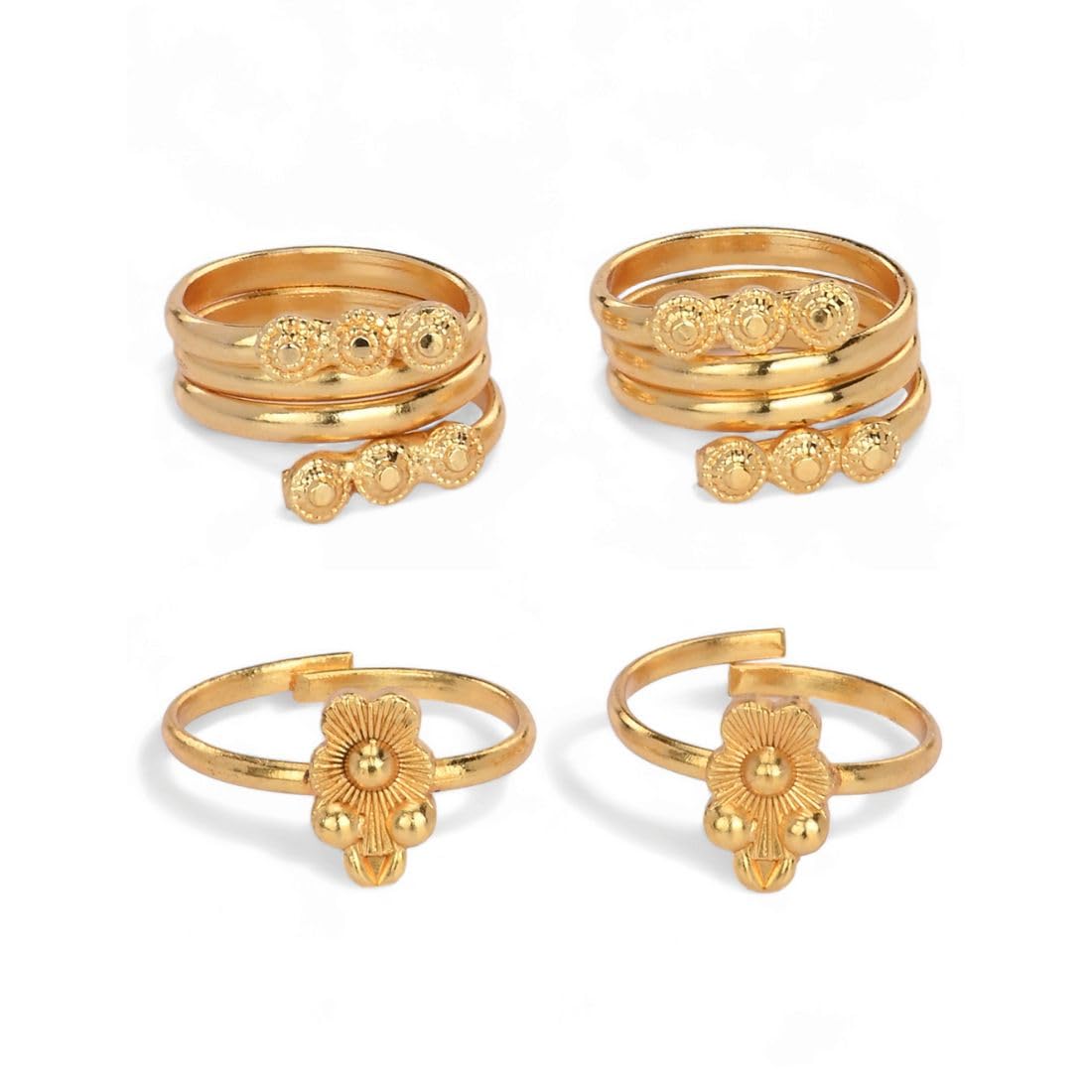AanyaCentric Combo of 2 Pair Gold-Plated Toe Rings Adjustable, Traditional & Fashionable Accessories (B0D39ZBPTZ) Amazon Price History, Amazon Price Tracker