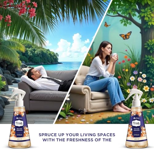Image of Aerra Sandalwood & Jasmine Air Freshener Spray Combo, 2x250ml - Divine Blossom Edition, 5600+ Sprays for Home, Pooja Room, Car, Office, Non-Aerosol Odor Eliminator