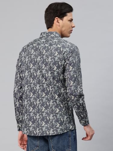 Image of Majestic Man Men's Stylish Floral Print Slim Fit Casual Shirt - Pure Cotton| Full Sleeve | Trendy & Comfortable