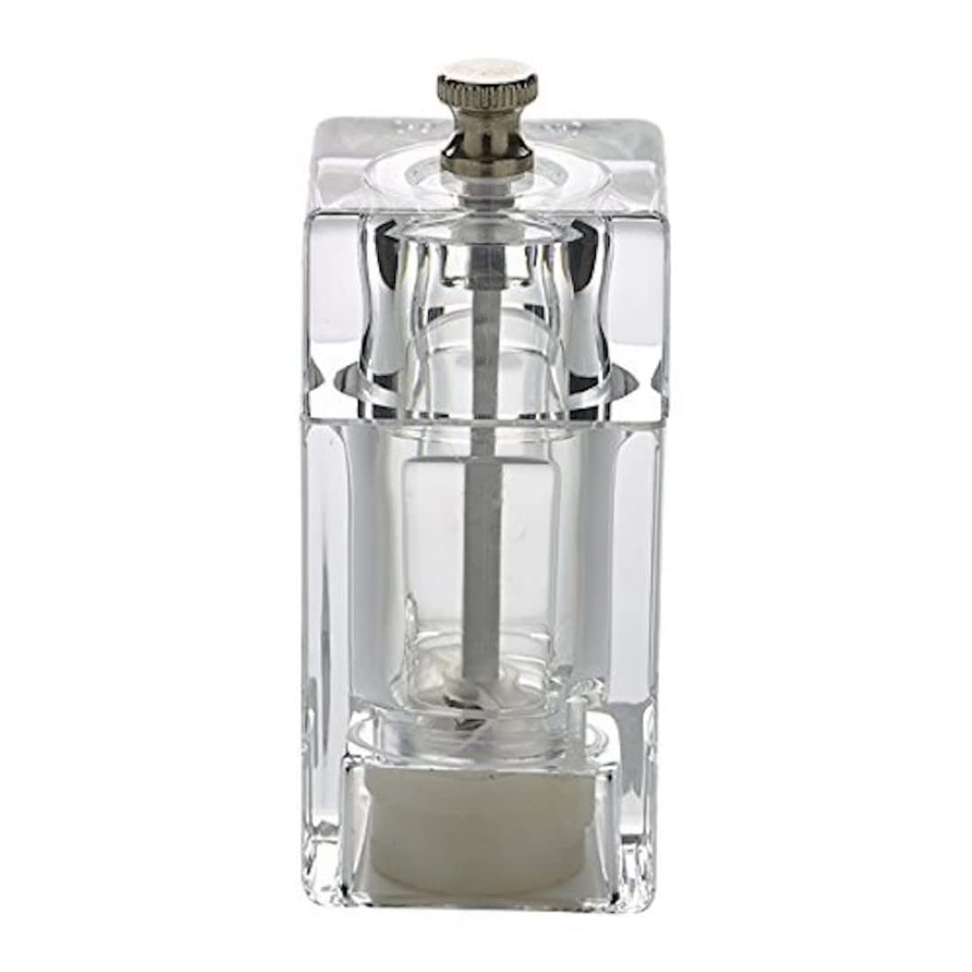 Genware NEV-SPSQ10 Square Salt/Pepper Grinder, Acrylic, 10 cm