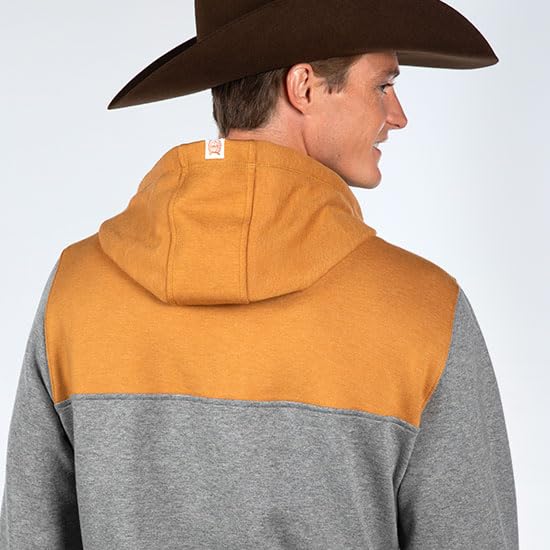 Cinch Men's Grey and Brown Hoodie3