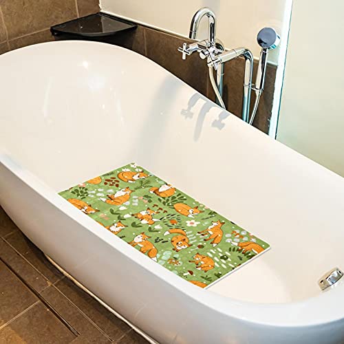 Alfombrilla de baño con ventosas Foxes Green de diseño ergonómico 5