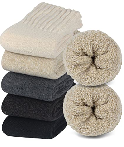 Image of BomKinta Boot Socks for Women Winter Solid Thick Warm Socks Cozy Crew Socks Christmas Gift