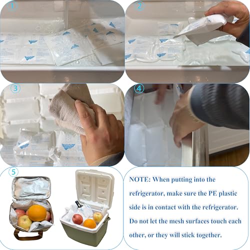 Image of Dry Ice Packs for Shipping - 4 Sheets(12 Large Ice Cell per Sheet) | Long-Lasting Cold Reusable Freezer Packs for Coolers, Lunch Boxes & Insulated Containers | Cold Pack for Shipping Food