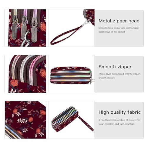 Image of BIAOTIE Large Capacity Wristlet Wallet - Women Printed Nylon Waterproof Handbag Clutch Purse
