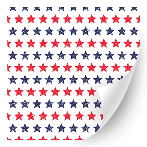 HTV4U Glitter American Theme Patterned Heat Transfer Vinyl (Red and Blue Stars, 12