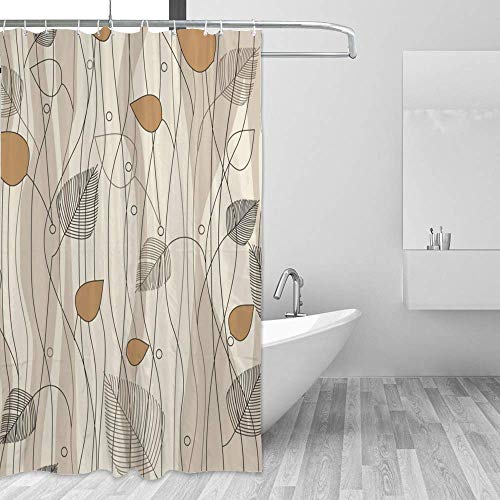 Rideau de douche polyester avec crochets pour stopper l'eau sur le sol - 5