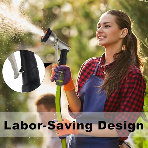 Garden Hose Nozzles,9 Spray Patterns Heavy Duty Metal Hose Sprayer Nozzle (Orange) by HouGariee - Used condition - Image 6